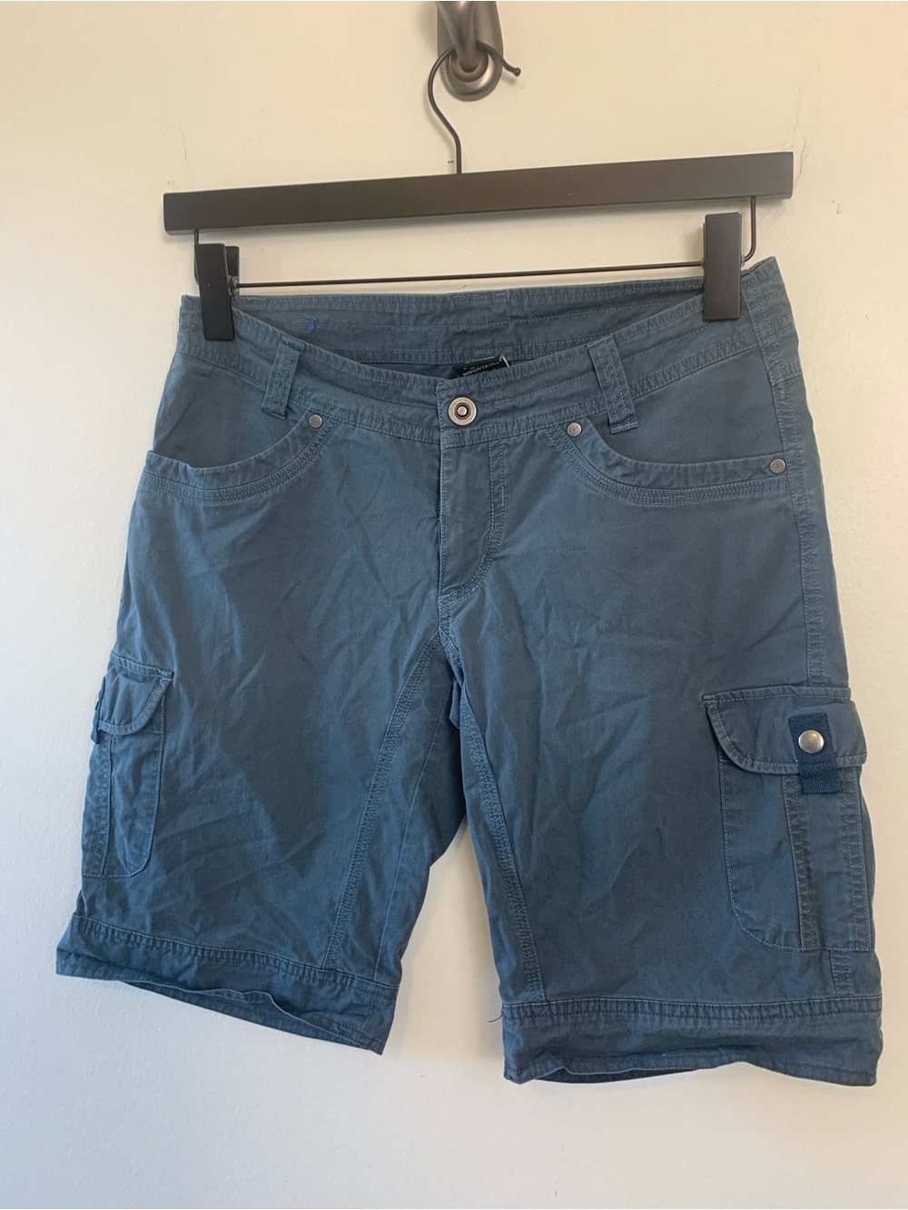 Kuhl Women's Blue Cargo Hiking Shorts, Secure Pockets